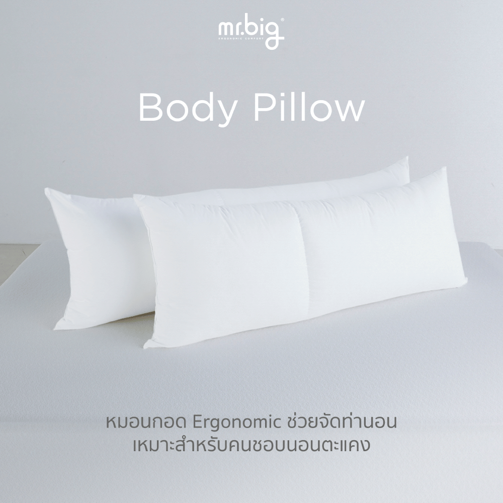 หมอนบอดี้ mr.big หมอนกอด Ergonomic 20x50 นิ้ว สีขาว